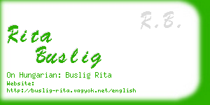 rita buslig business card